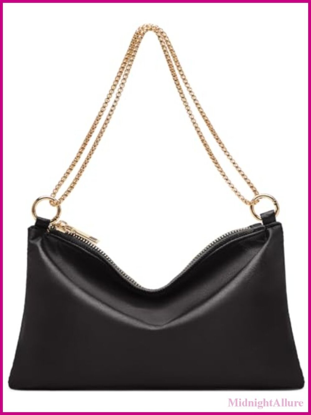 Satin Evening Clutch Shoulder Bag Detachable Chain Formal Party Purse